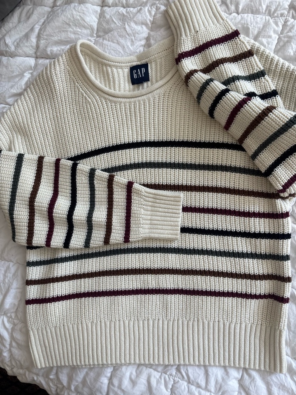 GAP Striped Knit Sweater - Casual Breton Style